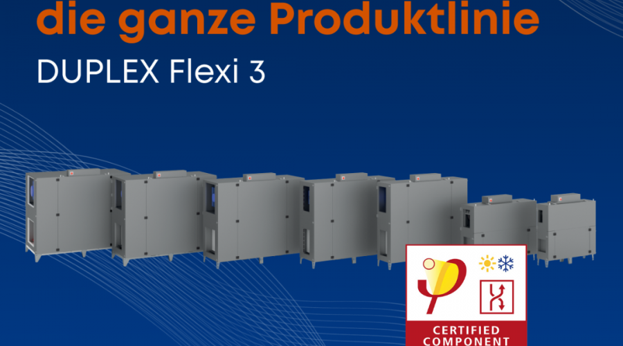 Модельний ряд  установок ATREA DUPLEX Flexi 3 650–6000  сертифіковано PHI.